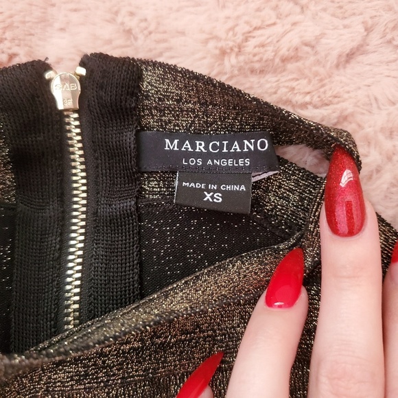 MARCIANO KNOCKOUT METALLIC COLD SHOULDER SWEATER - Picture 5 of 5